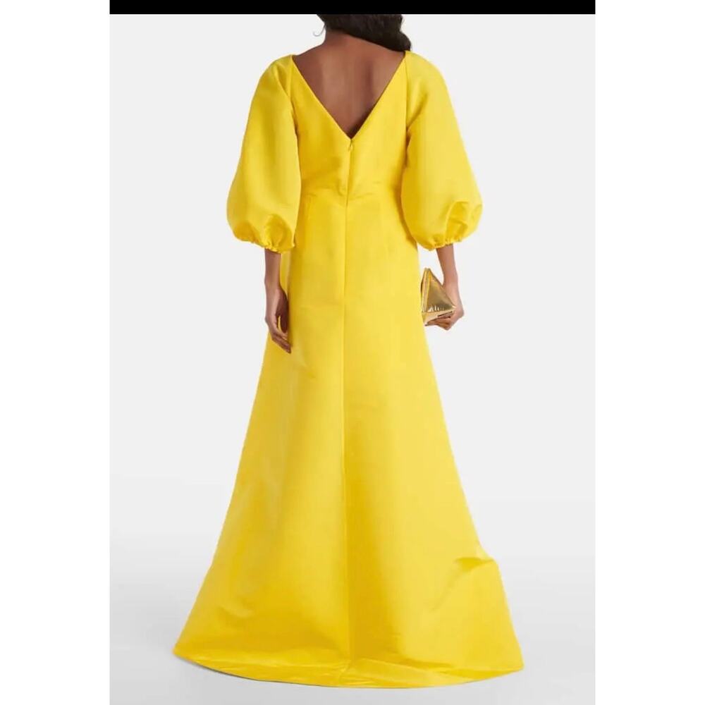 CAROLINA HERRERA Draped Silk Maxi Dress in yellow **see pics for details** - Picture 3 of 12